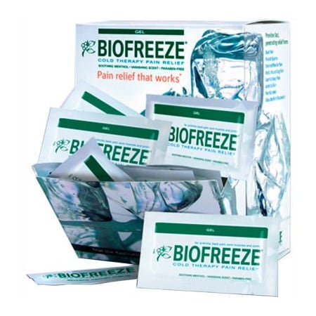 Fabrication Enterprises BioFreezeÂ Cold Pain Relief Gel, 5 Gram Packet, Dispenser of 100 Packets 11-1036-100
